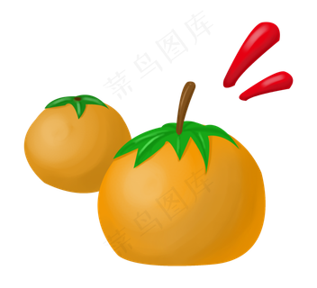 手绘新鲜橙子插画