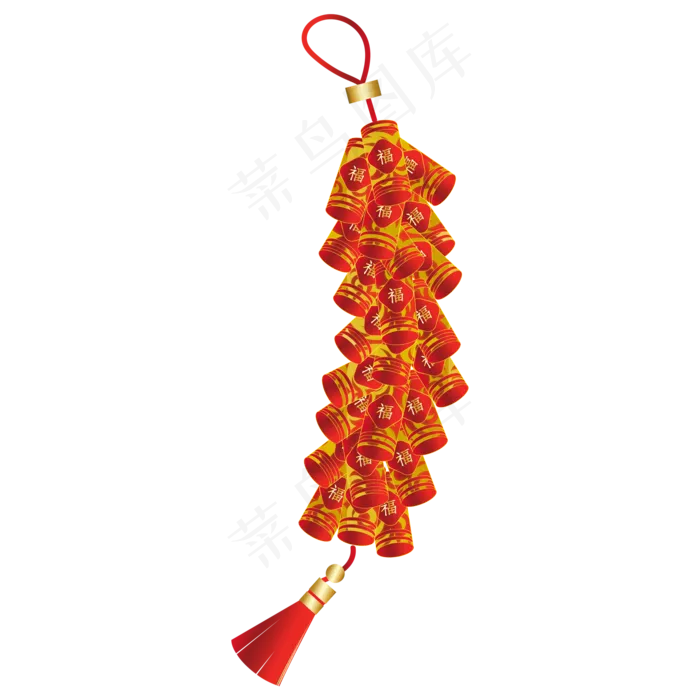 新年鼠年鞭炮装饰,免抠元素(2000*2000px 300 dpi )ai矢量模版下载