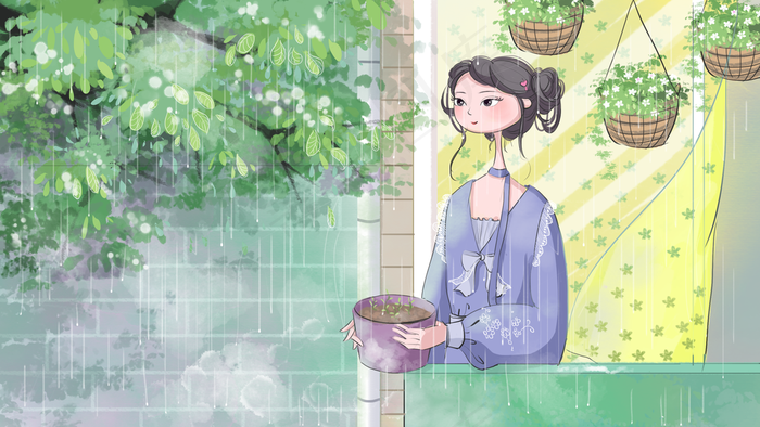 二十四节气谷雨唯美图片(2880X1620(DPI:300))psd模版下载
