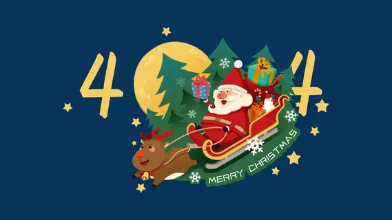 深色底卡通扁平圣诞节老人404