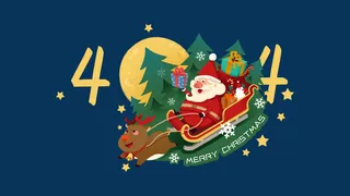 深色底卡通扁平圣诞节老人404