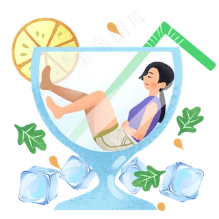 小暑杯子里女孩