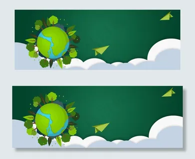 低碳保护环境卡通扁平绿色banner 低碳保护环境卡通扁平绿色banner
