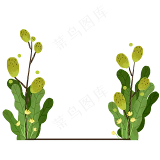 夏日植物卡通边框