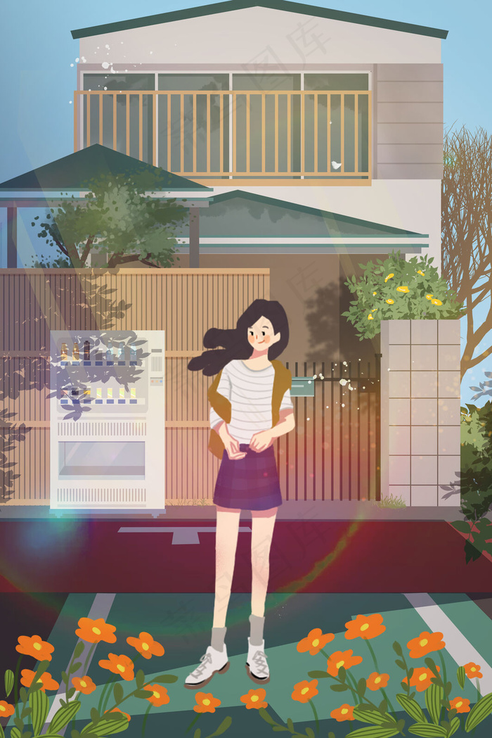 春天女孩小长假春游(3545X5315(DPI:300))psd模版下载