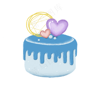 六一儿童节蓝色系手绘风蛋糕图片