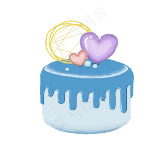 六一儿童节蓝色系手绘风蛋糕图片