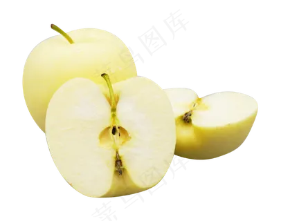 切开的黄色苹果