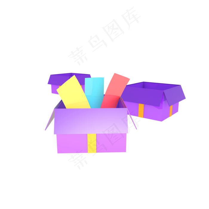 C4D立体海报装饰中奖礼盒