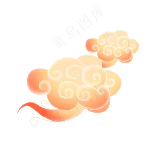 中国风祥云云彩手绘云朵古典装饰,免抠元素