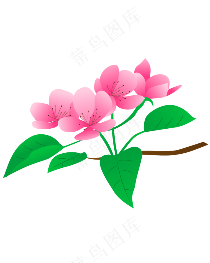 卡通免扣粉色花朵(4167*5208px 300 dpi )ai矢量模版下载