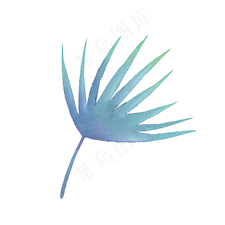 春天绿色水彩树叶