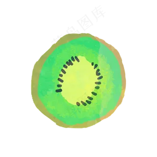 夏季暑假水彩手绘奇异果水果矢量