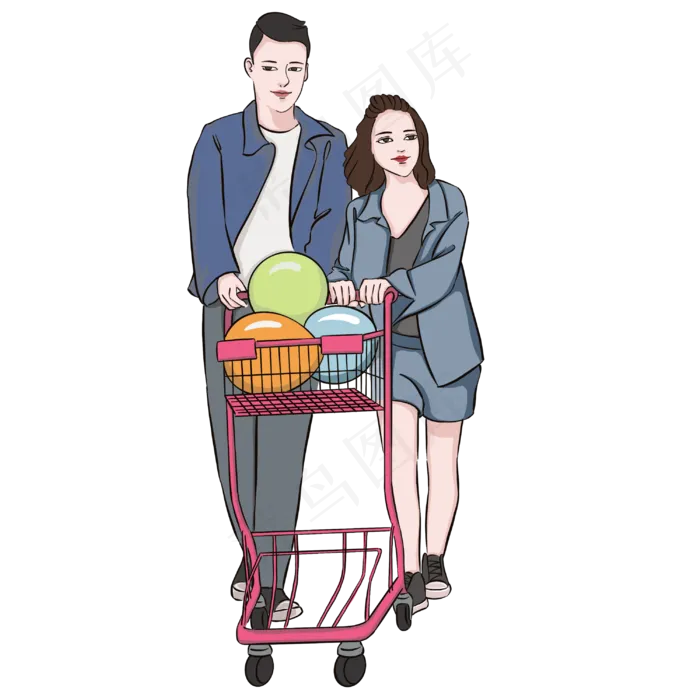 2019年备年货购物的人5(3000X3000(DPI:132))psd模版下载