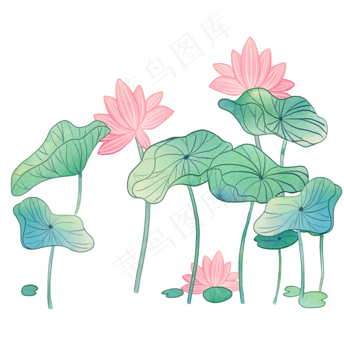 中国风小清新荷花(2480X2480(DPI:299))psd模版下载