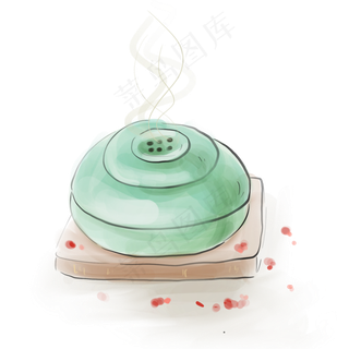 古风青色香炉,免抠元素