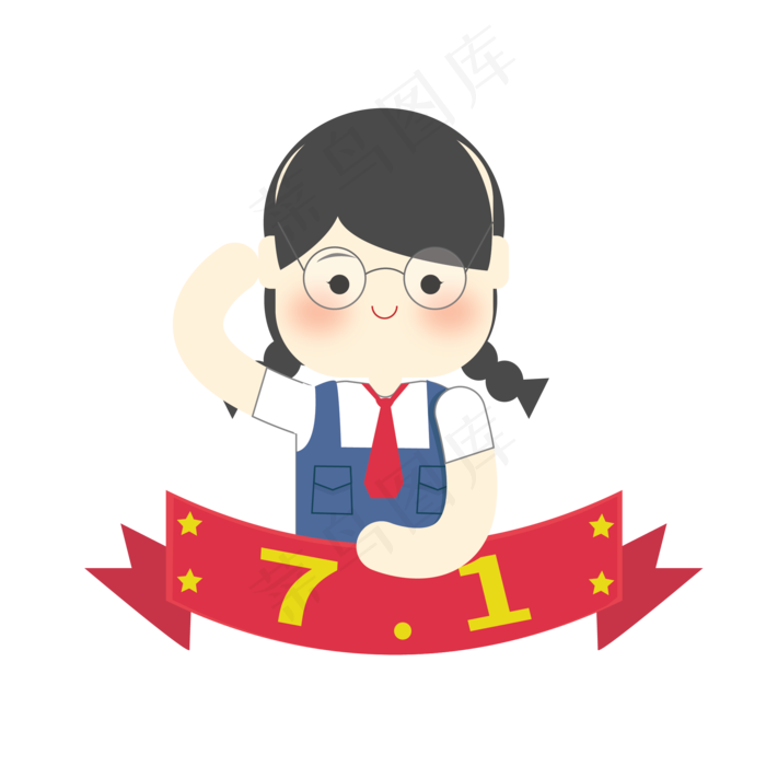 七一建军节女学生敬礼