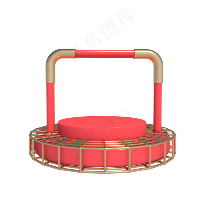 C4D立体红色展台,免抠元素(2000*2000px 300 dpi )