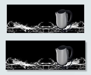 可水洗热水壶黑色质感banner