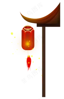 亭子上的红灯笼,免抠元素