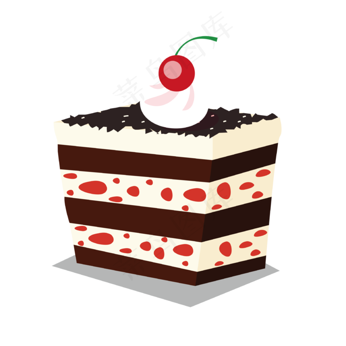 手绘奶油巧克力蛋糕矢量免抠图