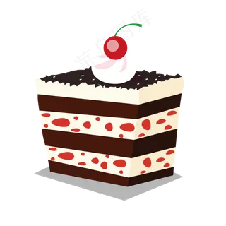 手绘奶油巧克力蛋糕矢量免抠图