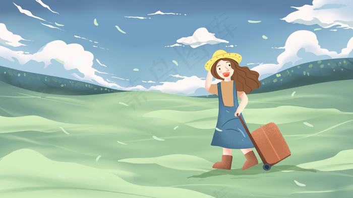 小清新春季旅游草原(2880X1620(DPI:300))psd模版下载