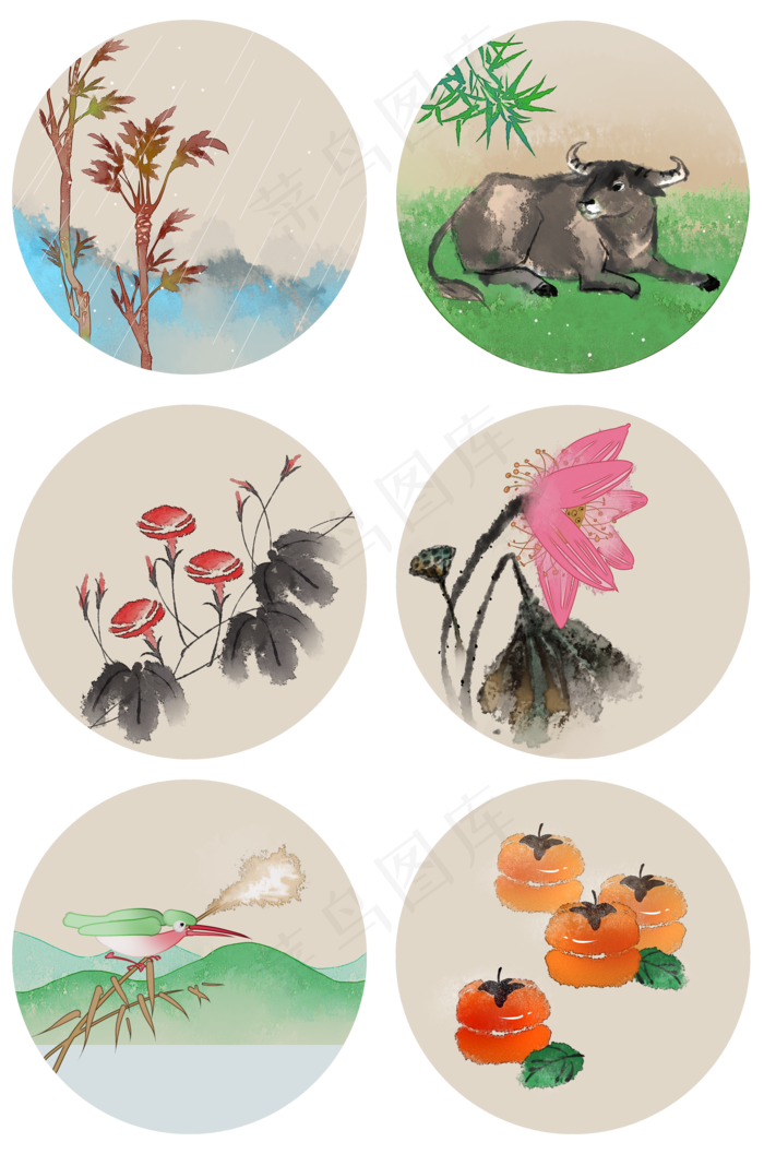 二十四节气植物动物习俗合集PN(2000X3020(DPI:300))psd模版下载