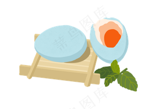 蓝色鸡蛋端午节插图