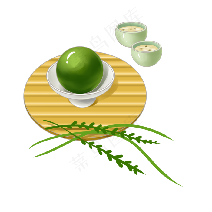 清明节食物和青团(2000X2000(DPI:299))psd模版下载