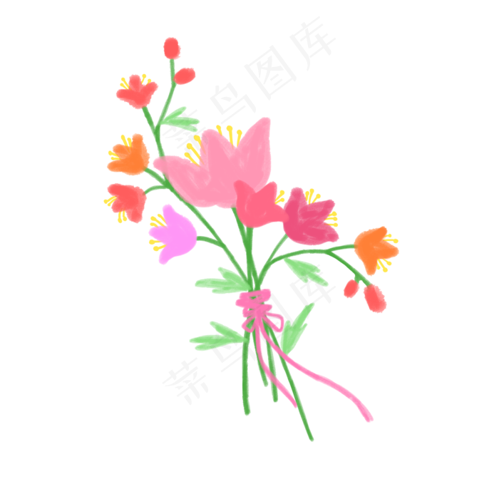 卡通简单花束PNG(2000X2000(DPI:300))psd模版下载
