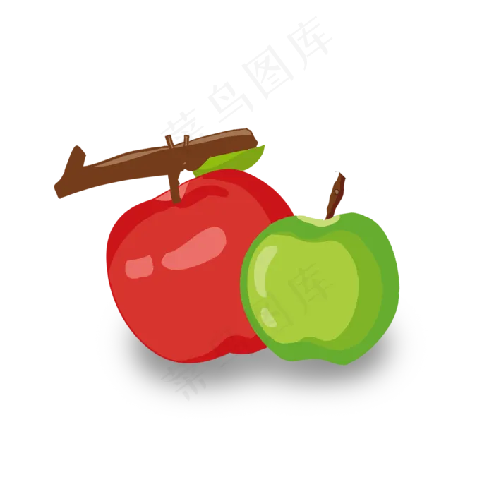 花牛苹果两个苹果(2000X2000(DPI:300))psd模版下载