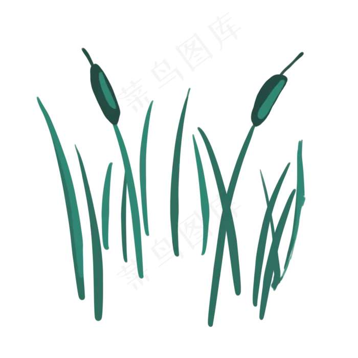 墨绿色的卡通绿色植物,免抠元素(2000X2000(DPI:300))psd模版下载