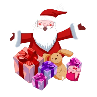 圣诞节圣诞老人圣诞日圣诞狂欢礼,免抠元素