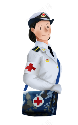 建军节手绘医疗女兵