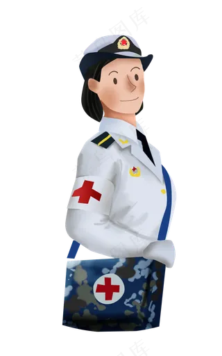 建军节手绘医疗女兵