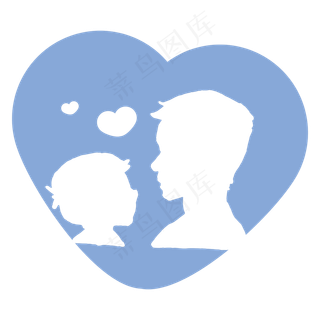 父亲节剪影素材父爱如山父亲和儿