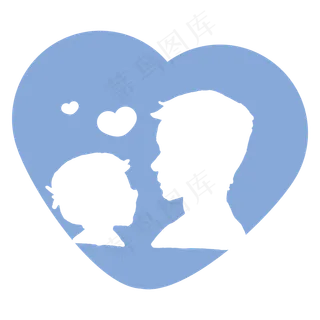 父亲节剪影素材父爱如山父亲和儿