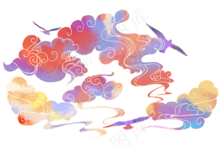 七彩祥云,免抠元素