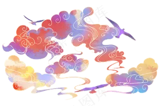 七彩祥云,免抠元素