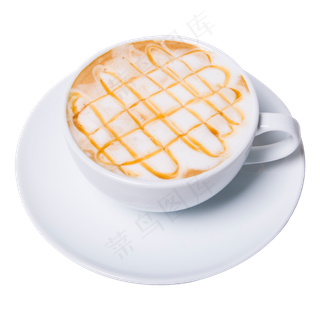 白色俯视咖啡杯向日葵拉花