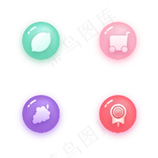 彩色渐变饮食电商app图标