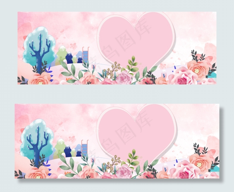 浪漫花卉妇女节背景