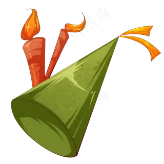 绿色生日帽图案