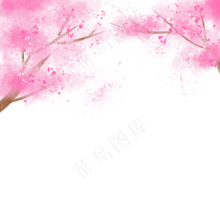 粉色樱花树边框