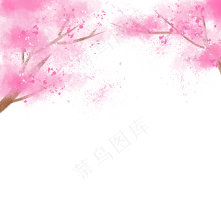 粉色樱花树边框
