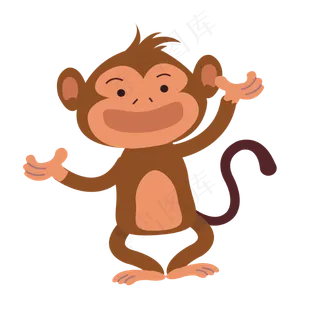 手绘可爱的小猴子免抠图