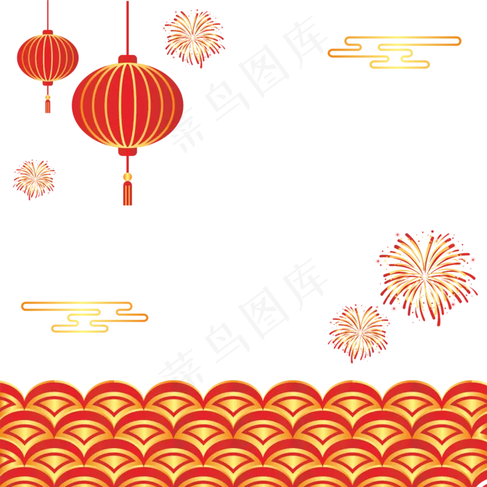 喜庆春节边框,免抠元素(5906*5906px 300 dpi )ai矢量模版下载