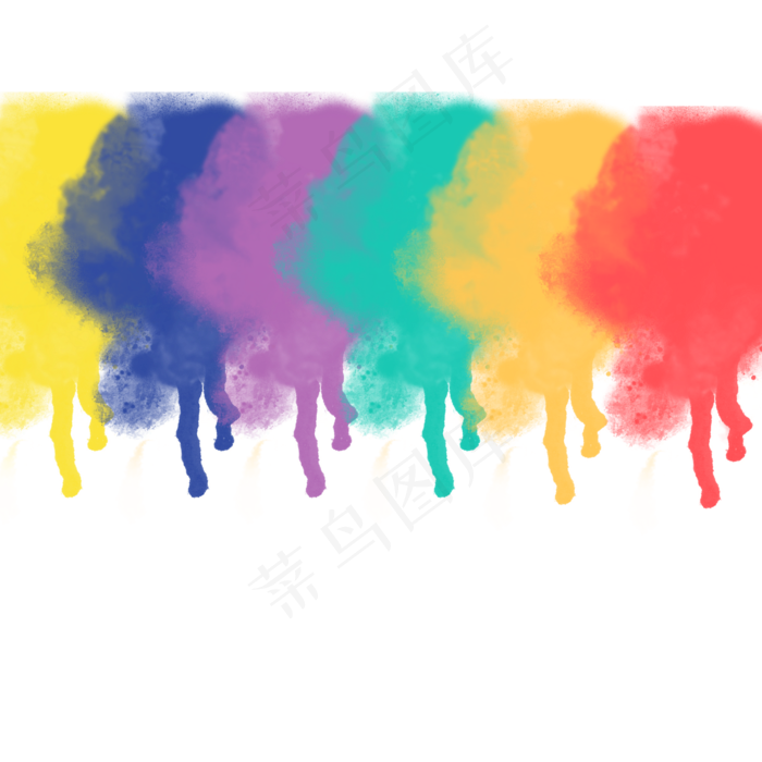 手绘水彩彩虹色