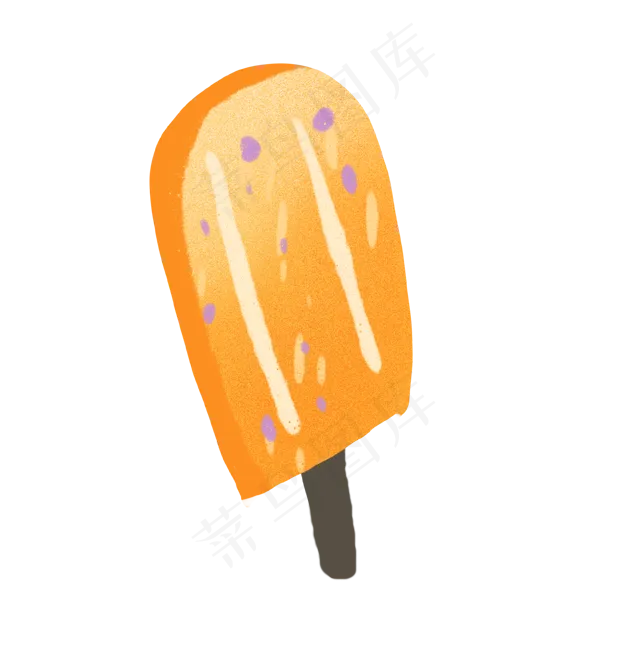 手绘卡通橙色雪糕冰柜免扣元素,免抠元素